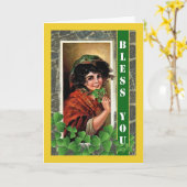 聖パトリックの日-アイルランド人との友賛美人へ カード (黄色い花)