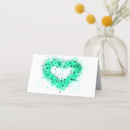 聖パトリックの日 |キラキラ絵を描輝くハートのスプレー プレイスカード