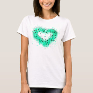 聖パトリックの日 キラキラ絵を描輝くハートのスプレー Tシャツ
