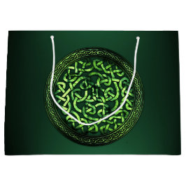 聖パトリックの日 – ケルト模様ラウンド ラージペーパーバッグ