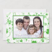 聖パトリックの日，シャムロックが写真を渦巻く カード (正面)