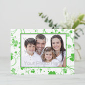 聖パトリックの日,シャムロックが写真を渦巻く カード (スタンド正面)