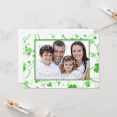 聖パトリックの日,シャムロックが写真を渦巻く カード (正面/裏面インサイチュ)