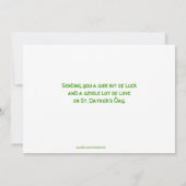 聖パトリックの日,シャムロックが写真を渦巻く カード (裏面)