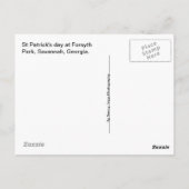 聖パトリックの日 – フォーサイス噴水,サバンナ, GA ポストカード (裏面)