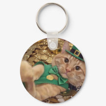 聖パトリックの日 レプラコーン 猫 キーチェーン