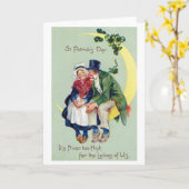 聖パトリックの日、ヴィンテージ カード (黄色い花)