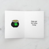 聖パトリックの日、幸運を祈る カード (内部)