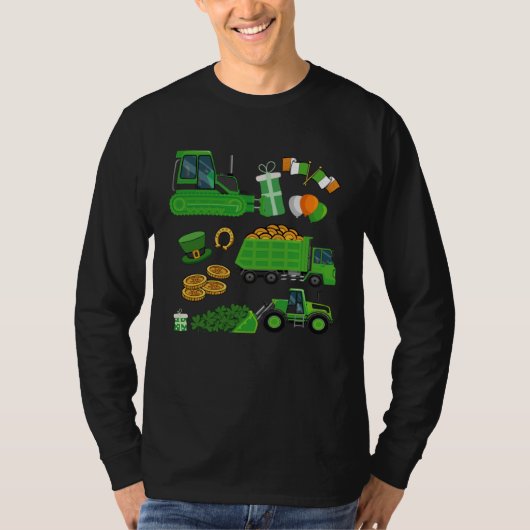 聖パトリックの日 建設車両 クレーン トラック C Tシャツ (正面)