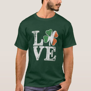 聖パトリックの日 愛 ラッキー アイリッシュ シャムロック グリーン Tシャツ