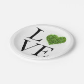 聖パトリックの日 |愛 |緑の輝くハート ペーパープレート (アングル)