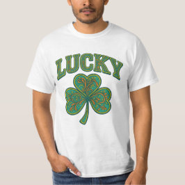 聖パトリックの日 | 華やかなラッキーのシャムロックアート Tシャツ