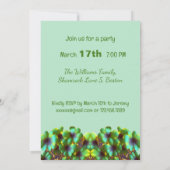 聖パトリックの日、金ゴールドアクセントとシャムロック 招待状 (裏面)