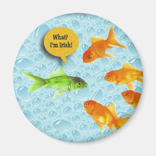聖パトリックの日、金魚のユーモア マグネット (正面)