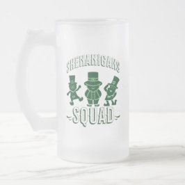 聖パトリックの日 - SHENANIGANS SQUAD フロストグラスビールジョッキ