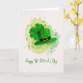 聖パトリックの日Sketchy Doodleシャムロック カード (黄色い花)