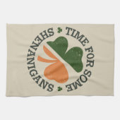 聖パトリックの時間の一部のシェナニガンスクローバー キッチンタオル (横)