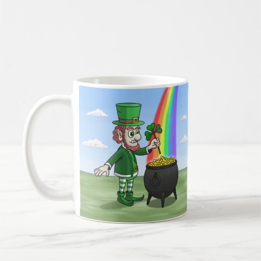 聖パトリックの祝日と妖精 コーヒーマグカップ (左)