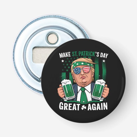 聖パトリックの祝日を再び偉大に アイルランド トランプ 栓抜き (正面)