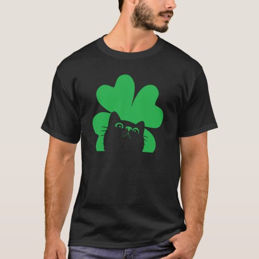 聖パトリックの祝日 ネコ 男性 女性 子供 Tシャツ (正面)