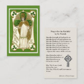 聖パトリックの聖なるカードと美しい祈りの言葉 名刺 (正面/裏面)