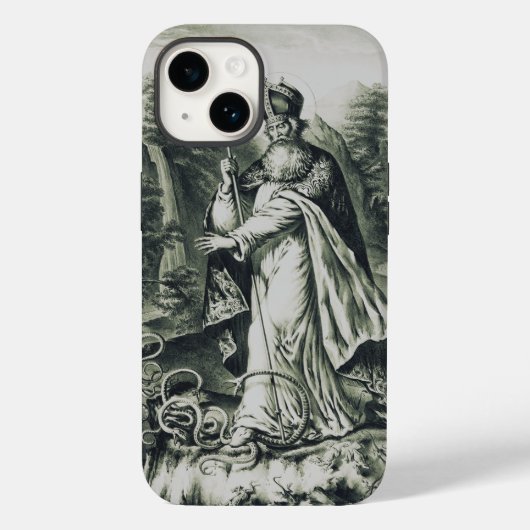 聖パトリックの蛇追放 古典的な彫刻 A Case-Mate iPhoneケース (裏面)