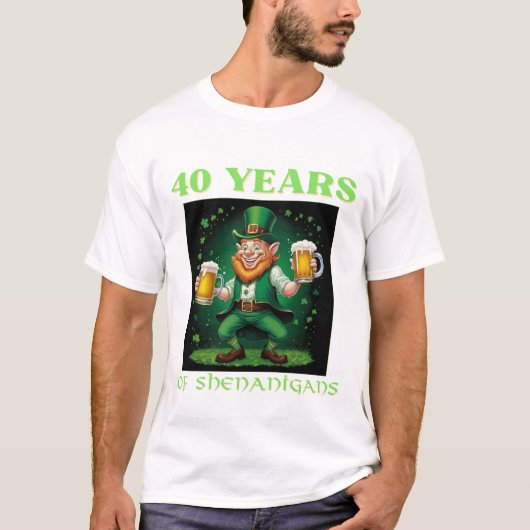 聖パトリックの40歳の誕生日おめでとう Tシャツ (正面)