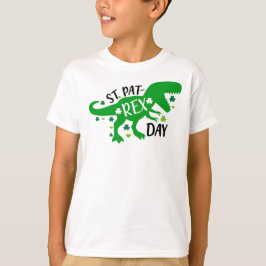 聖パトリックのHAPPY ST PAT-REX DAY T-Rex 恐竜 Tシャツ