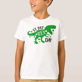 聖パトリックのHAPPY ST PAT-REX DAY T-Rex 恐竜 Tシャツ