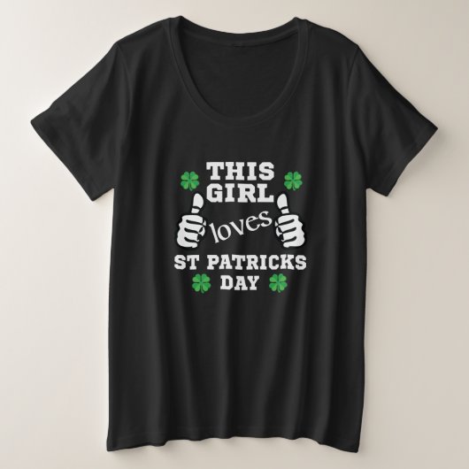 聖パトリックスの日を愛する プラスサイズTシャツ (デザイン正面)