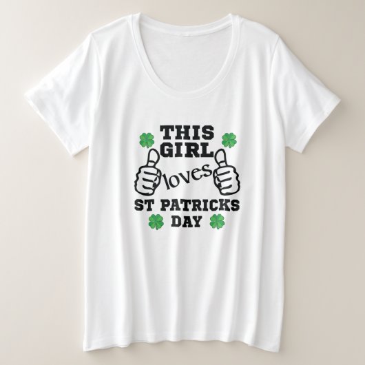 聖パトリックスの日を愛する プラスサイズTシャツ (デザイン正面)