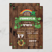 聖パトリックスデイバースデーパーティー招待状2nd任意の年齢 招待状 (正面/裏面)