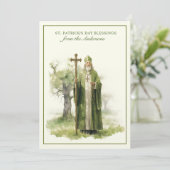 聖パトリックスデイ賛美の祈りの言葉ケルト十字架 サンキューカード (スタンド正面)