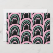 聖パトリックス幸運の最初の誕生日の手の描画レインボー 招待状 (裏面)