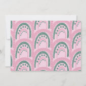 聖パトリックス幸運の最初の誕生日の手の描画レインボー 招待状 (裏面)