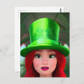 聖パトリックス日漫画の女性はがき ポストカード (正面/裏面)