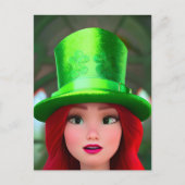 聖パトリックス日漫画の女性はがき ポストカード (正面)