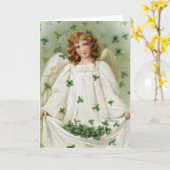 聖パトリックス・エンジェルが幸運を呼ぶ カード (黄色い花)