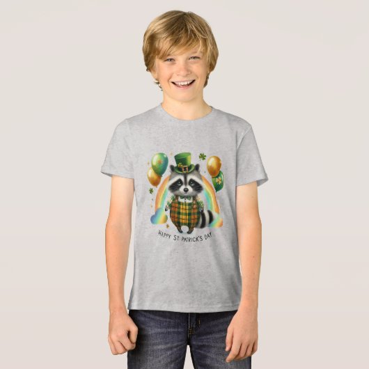 聖パトリック祭のキッズTシャツ（背面プリント入り） トライブレンドＴシャツ (正面全面)