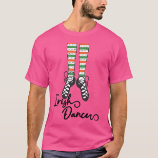 聖パトリック祭の女の子のためのアイリッシュダンスソックスシューズ Tシャツ