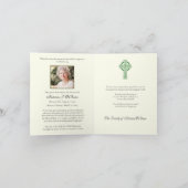 聖パトリック・カトリック・アイリッシュ・ケルト十字のお悔やみ サンキューカード (内部)