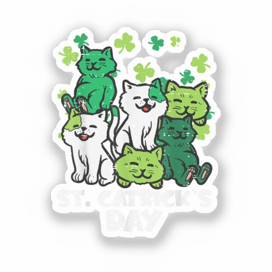 聖パトリック+キャトリックス・デイ ねこ セント・パトリック・デー シール (正面)