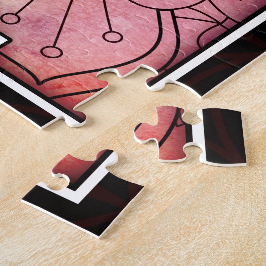 聖パーソナライズされたなジオメトリメタトロンの立方体 ジグソーパズル (側面)