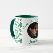 聖パーソナライズされたパトリックの日 – 猫好きギフト マグカップ (正面左)