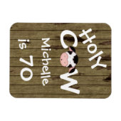 聖パーソナライズされた牛70おもしろい番誕生日磁石 マグネット (横)