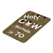 聖パーソナライズされた牛70おもしろい番誕生日磁石 マグネット (左側)