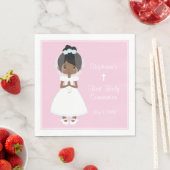聖パーソナライズされた聖体黒色の少女 スタンダードランチョンナプキン (インサイチュ)