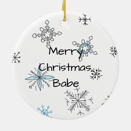 聖パーソナライズされた降誕祭の恋人 セラミックオーナメント (裏面)