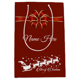 聖パーソナライズされた降誕祭 ミディアムペーパーバッグ