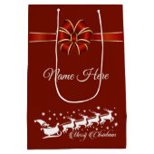 聖パーソナライズされた降誕祭 ミディアムペーパーバッグ (裏面)